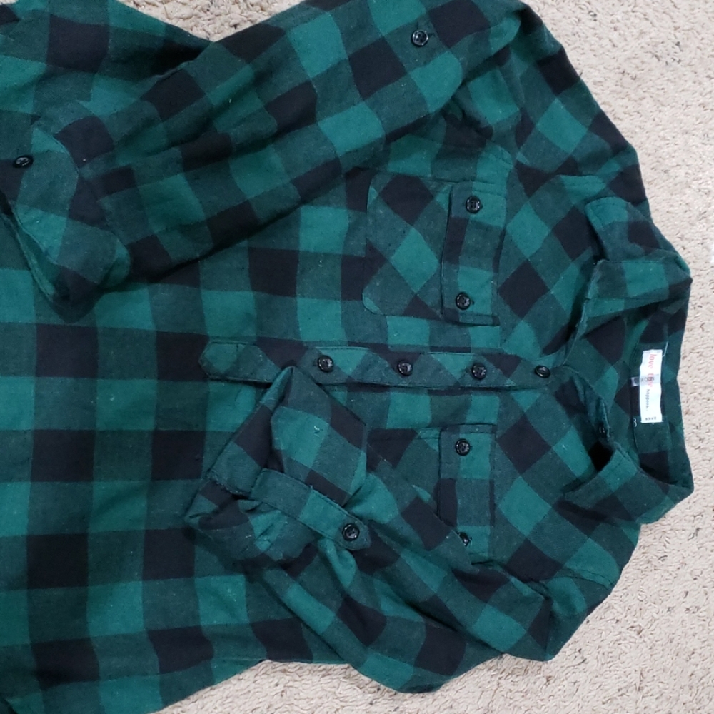 Forest green 3/4 sleeve tee, small